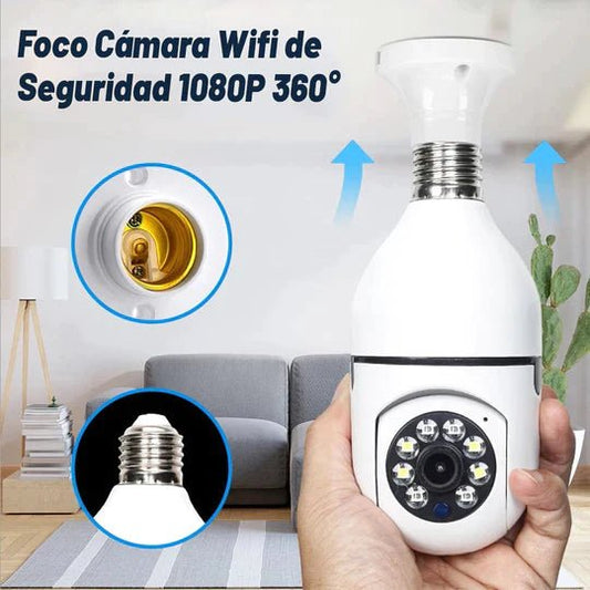 Cámara Inteligente Foco 360° Wi- fi Full HD - ELAYBOL